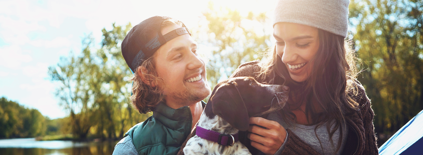 couple with dog